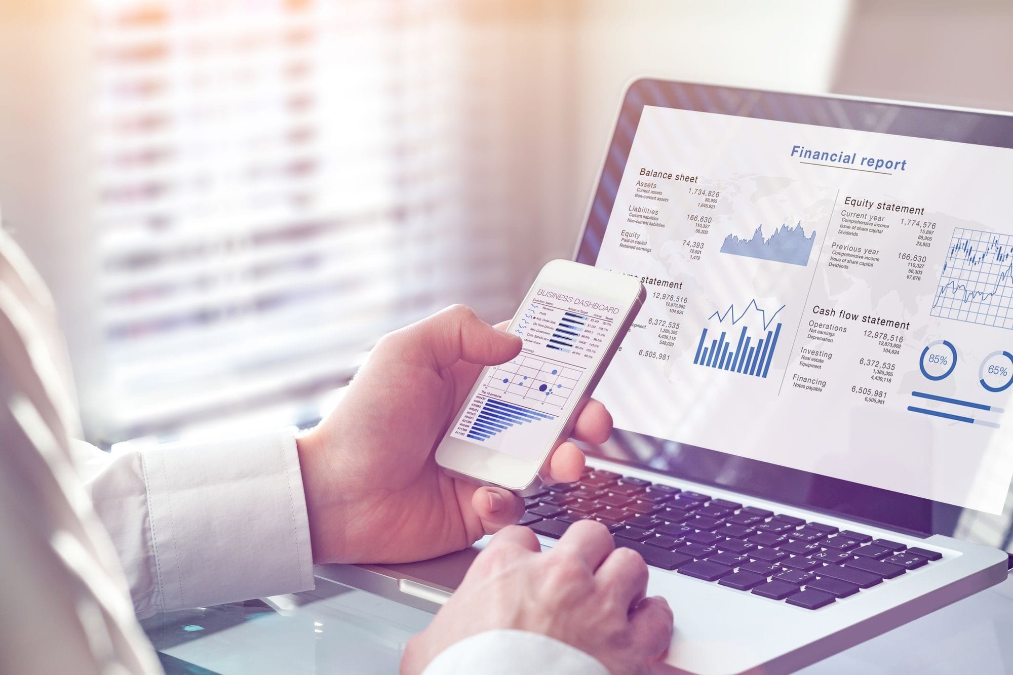 Accountant Working on Consolidated Financial Report